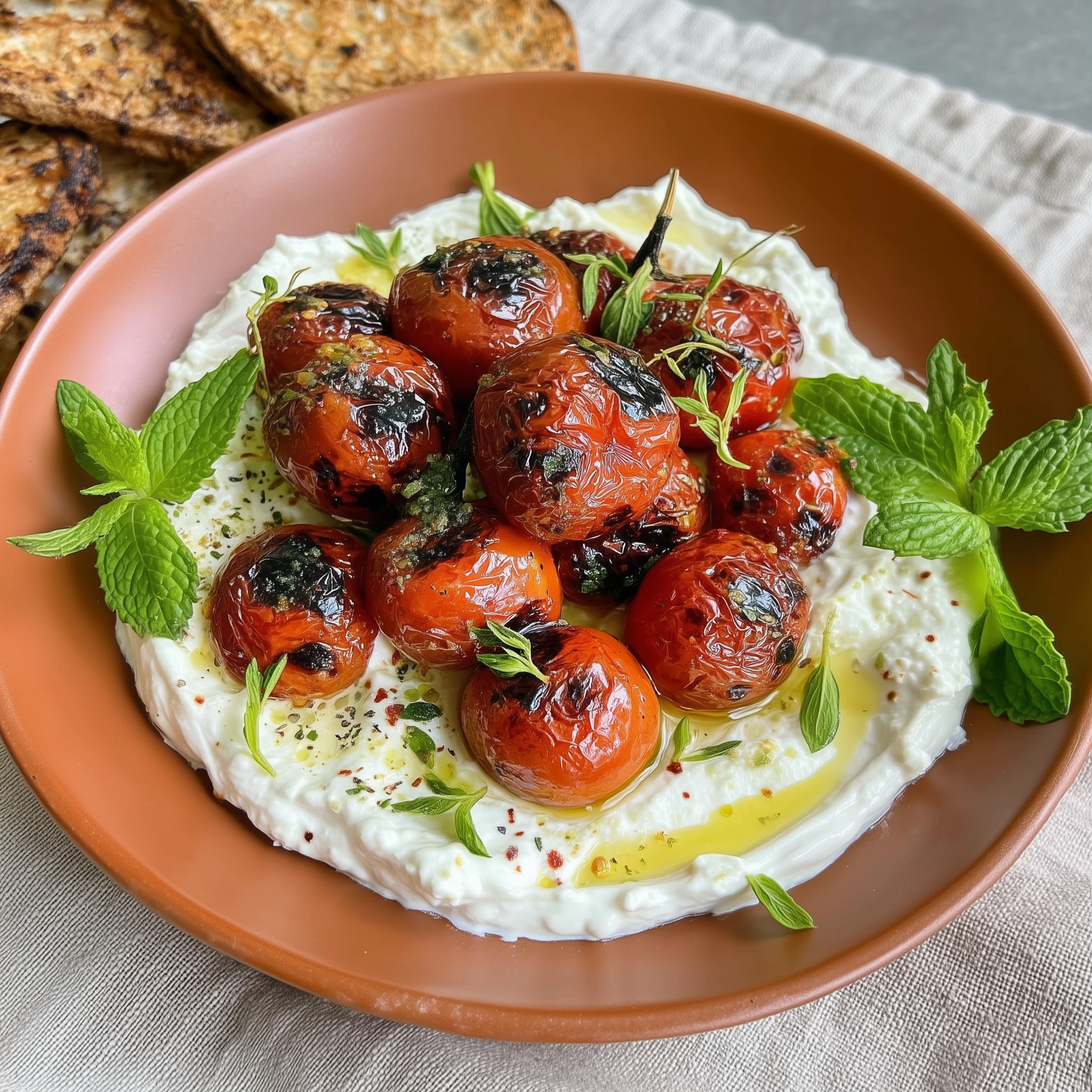 Roasted Tomatoes and Labneh