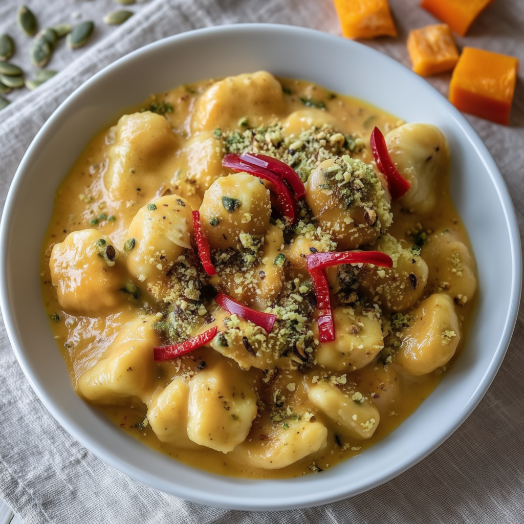 Gnocchi with Pumpkin Garlic Sauce