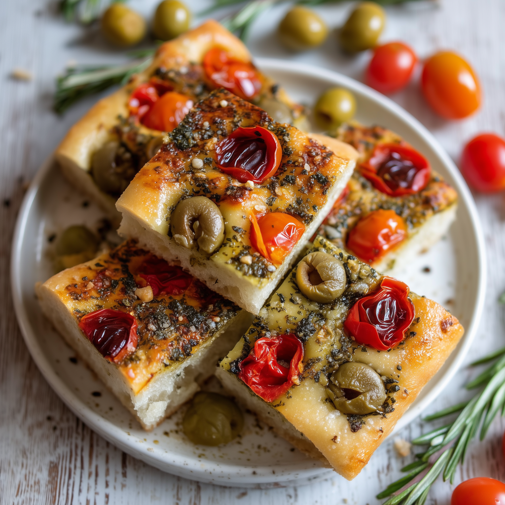No Knead Tomato Focaccia